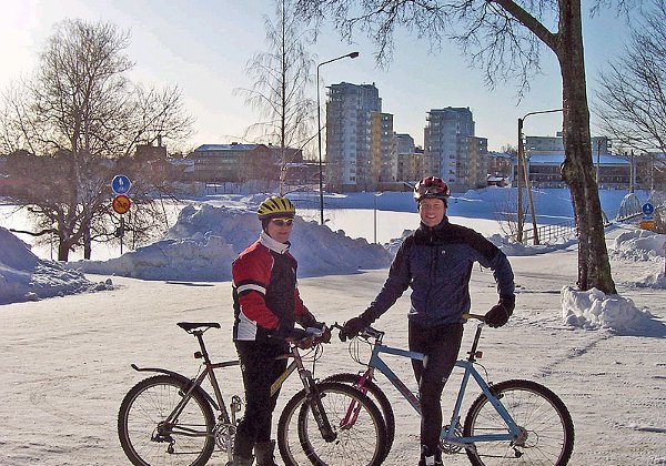 Vintercykling 2005-02-26 med Magnus